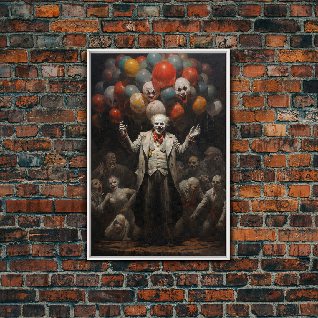 The Cursed Circus, Halloween Canvas Print / Framed Canvas, Victorian Gothic Oil Painting Print, Circus Decor, Macabre Horror Prints