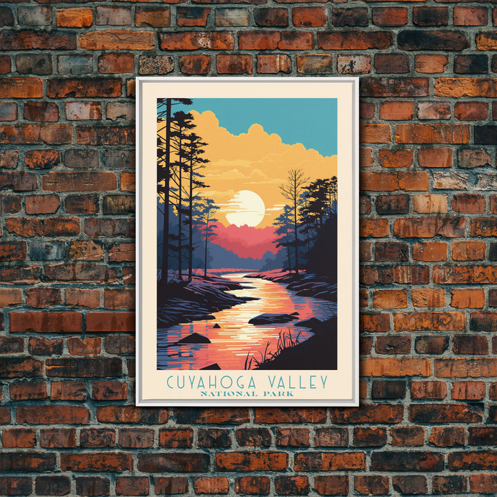 Cuyahoga Valley National Park Travel Poster Print, Canvas Print Wall Art, Ohio Travel Art, Midcentury Modern Travel Decor