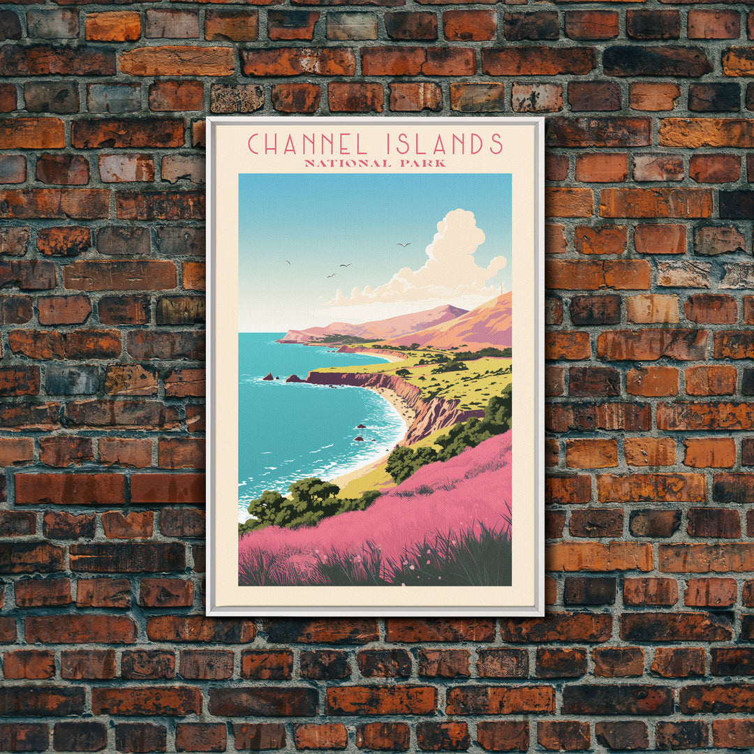 Channel Island National Park Travel Poster Print, Canvas Print Wall Art, California Travel Art, Midcentury Modern Travel Decor