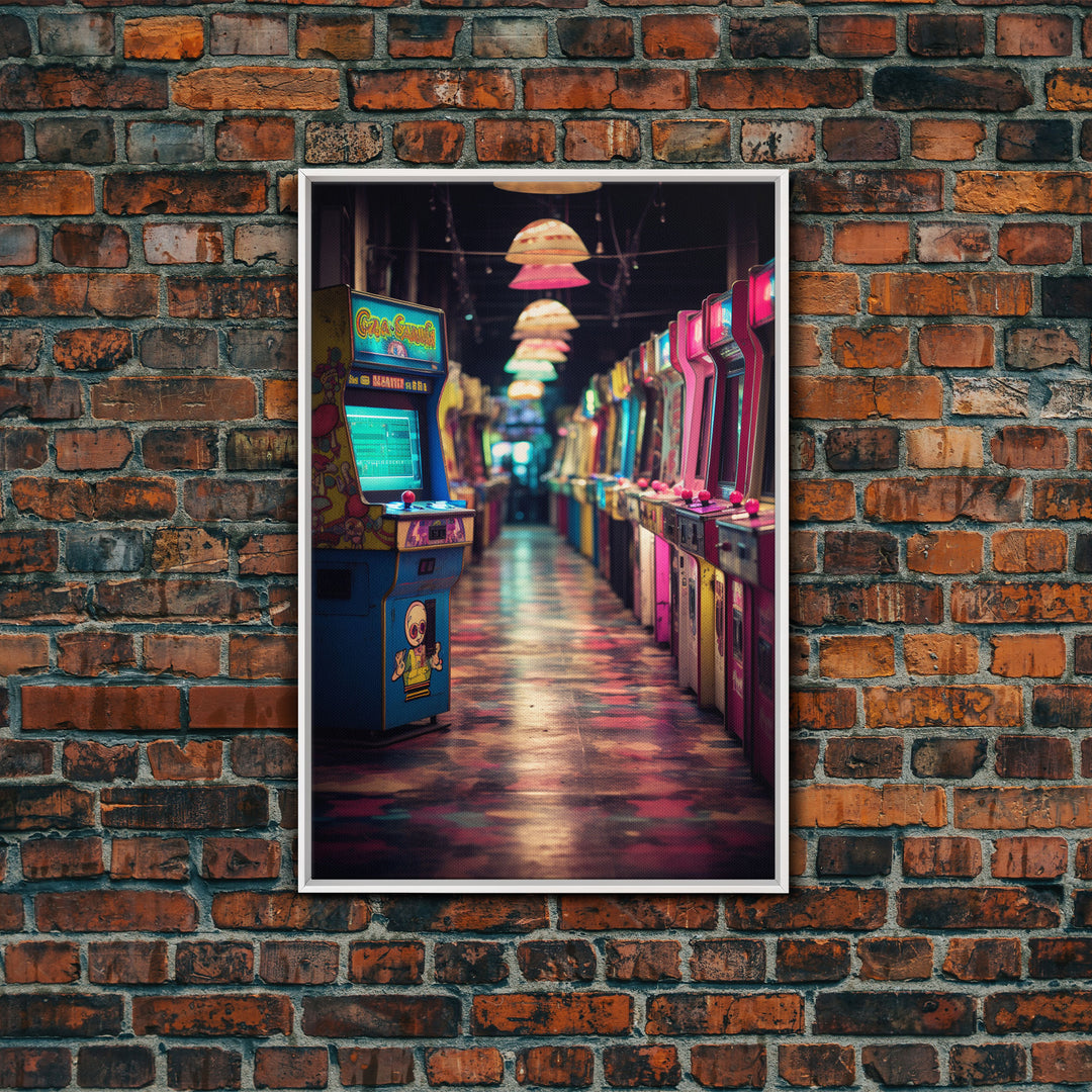 Retro Arcade, Arcade Machine, Game Room Art, Video Game Art, Retro Gaming, Video Game, Canvas Print, Wall Hanging, Portrait Art, Office Art