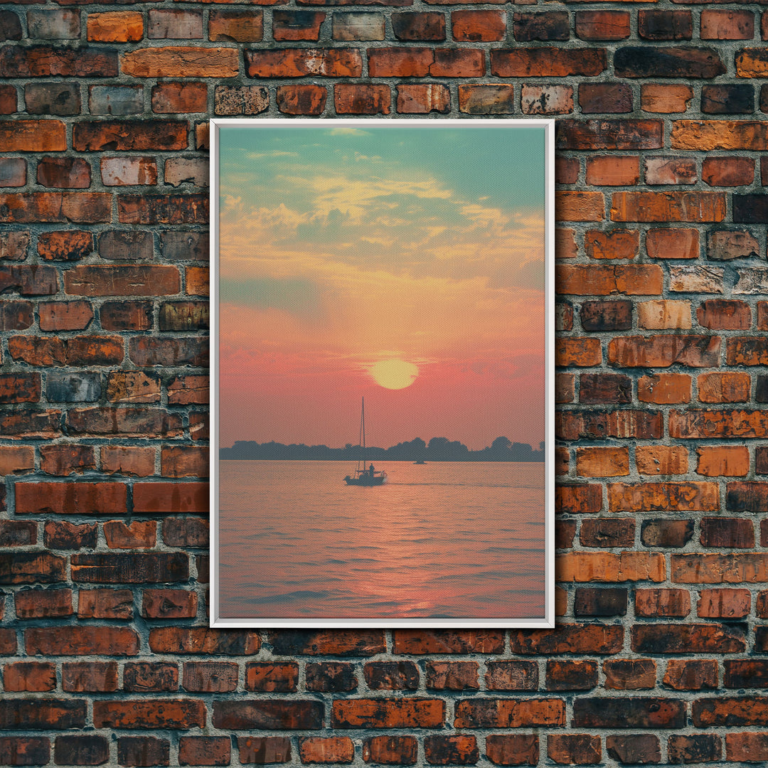 Ocean Wall Art, Sunset, Coastal Wall Art, Canvas Print, Wall Hanging, Portrait Art, Housewarming Gift, Family Home Decor, Living Room Prints