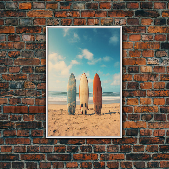 Surf Board Art, Framed Canvas Print, Surf Decor, Surf Art, Surfboard Wall Art, Surf Wall Art, Surf Poster, Surf Board Decor, Beach House Art