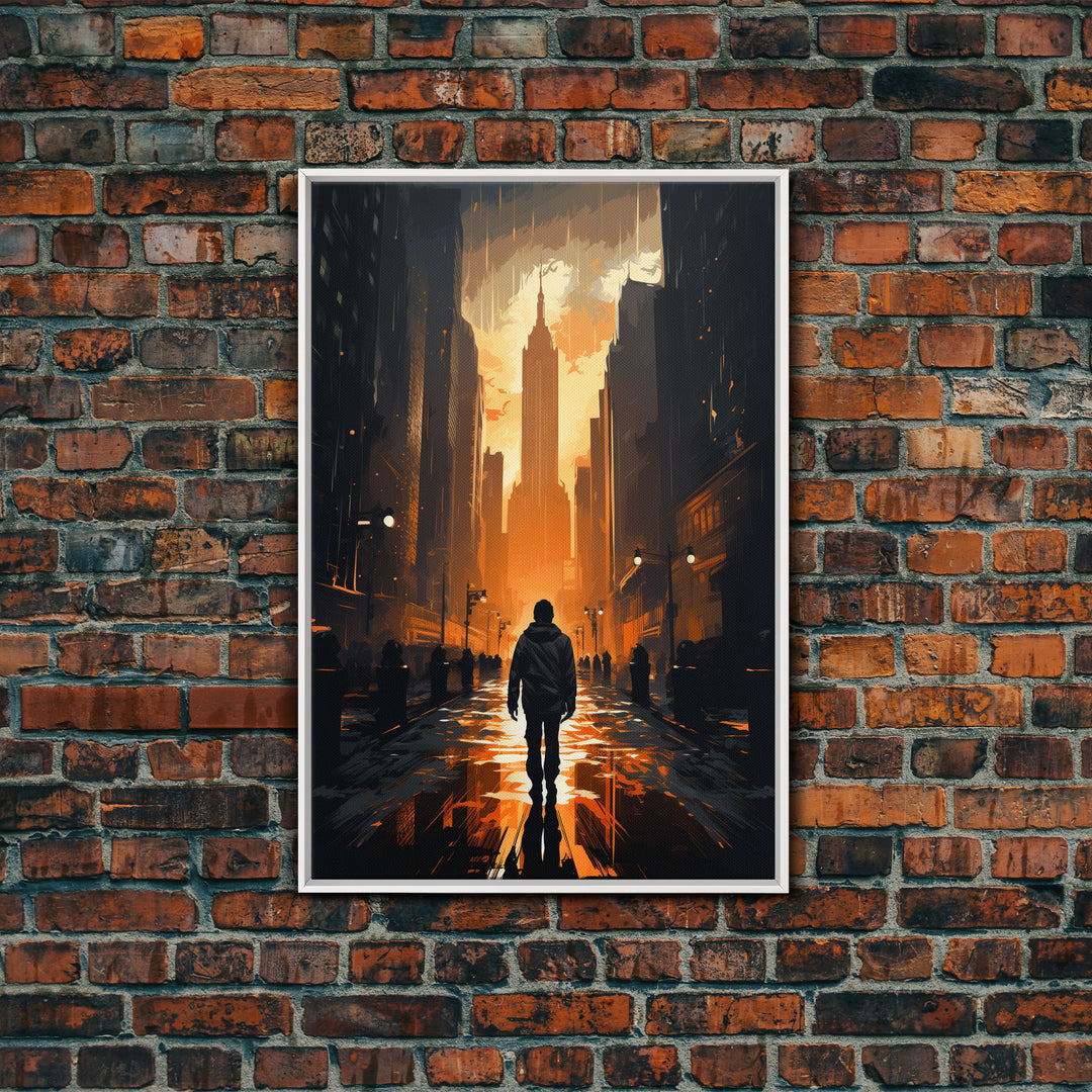 Dystopian Art, City, Urban Art, Cityscape Art, Canvas Print, Wall Hanging, Portrait Art, Gift For Coworker, Video Game Art, Tiny House Decor