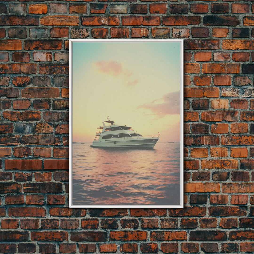 Yacht, Nautical Wall Decor, Canvas Print, Wall Hanging, Portrait Art, Ocean Wall Art, Coastal Wall Art, College Dorm Decor, Office Prints