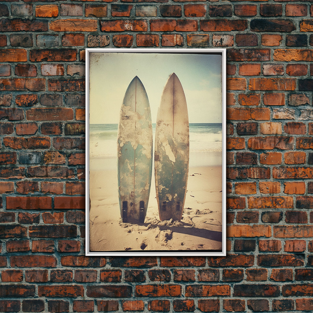 Surfboard Wall Art, Surf Decor, Beach Wall Art, Canvas Print, Wall Hanging, Portrait Art, Ocean Wall Art, Office Decor, Bedroom Prints