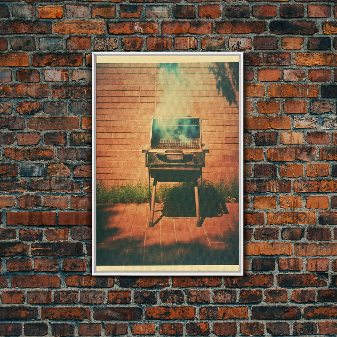 Barbecue Grill, Farmhouse Wall Art, Outdoors Art, Grill Gifts, Canvas Print, Wall Hanging, Portrait Art, Man Cave Art, Office Wall Decor