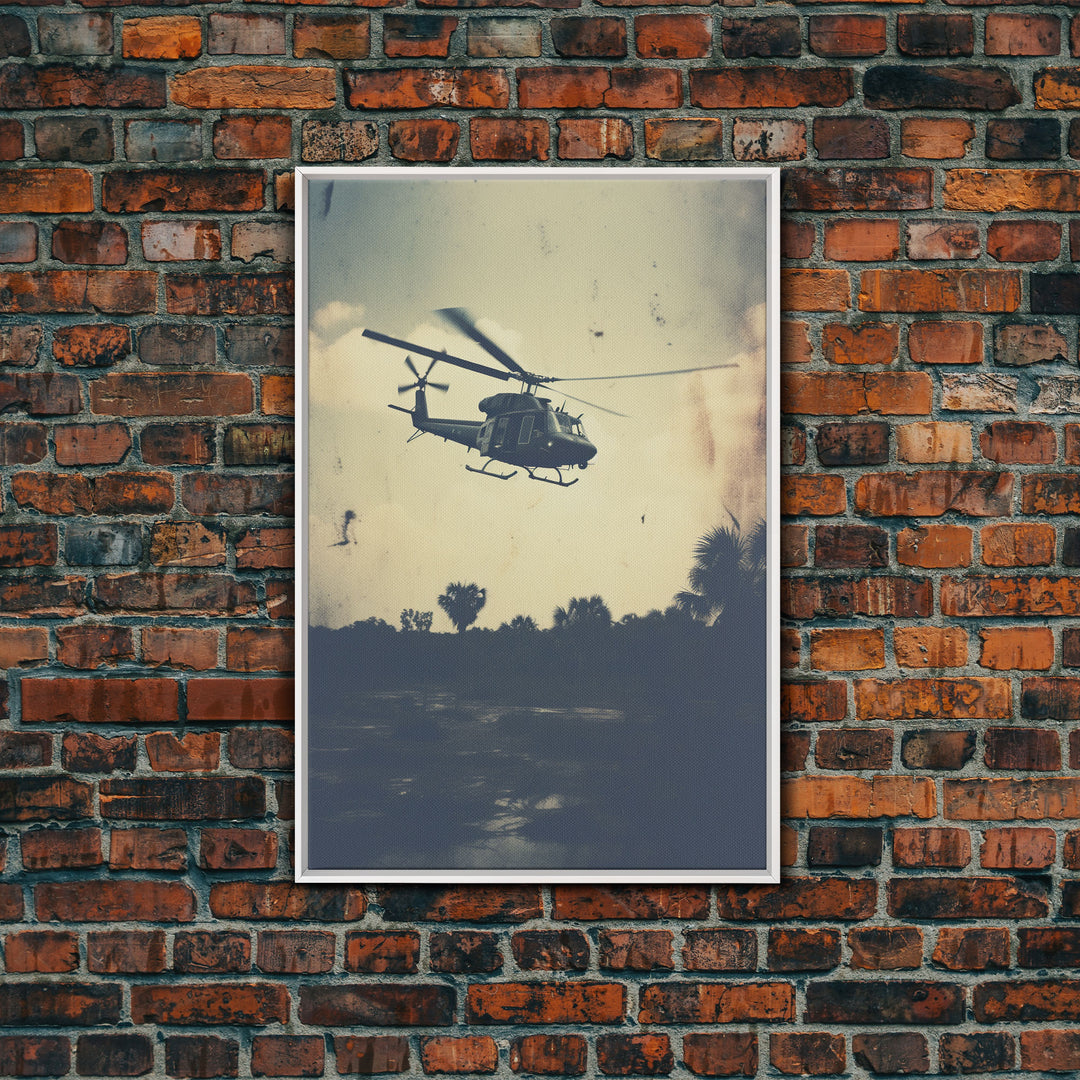 Helicopter, Aviation Wall Art, Lofi Art Print, Canvas Print, Wall Hanging, Portrait Art, Retro Art Print, Pilot Gift, Teen Boy Wall Art