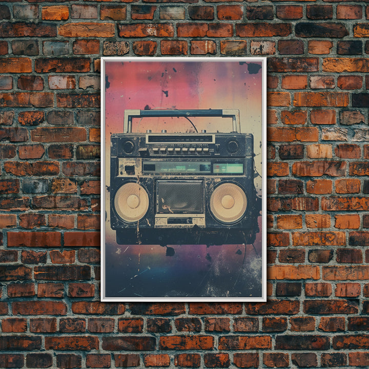 Boombox, Music Wall Art, Retro Wall Art, Canvas Print, Wall Hanging, Portrait Art, Apartment Wall Decor, Gaming Wall Decor, Above Bed Art