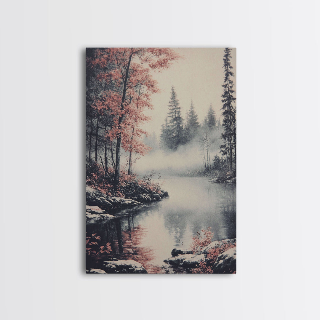 Canvas Print of Serene Winter Landscape with Snow and Bare Trees, Winter Wall Art, Moody Landscape, Gift Idea, Minimalist Seasonal Decor