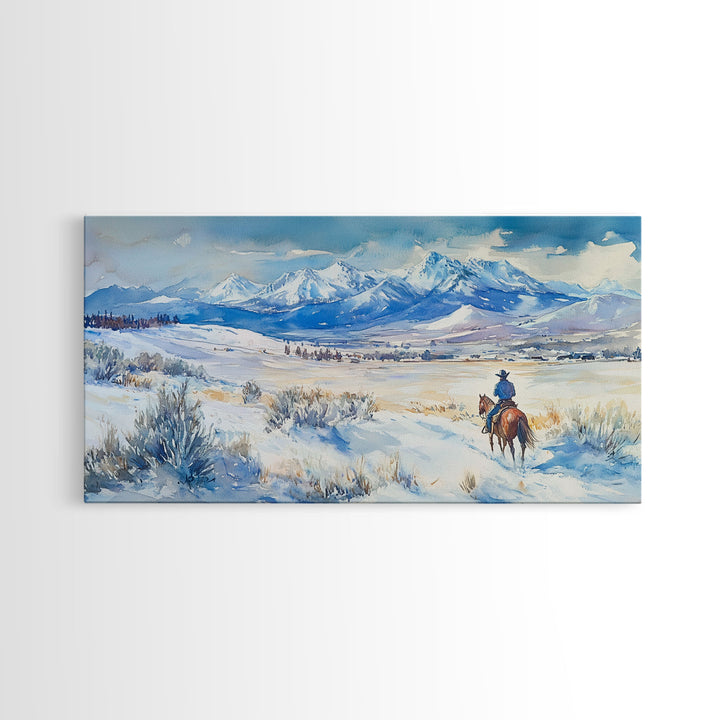 Journey to the Peaks - winter landscape art, snowy mountain art, winter wall decor, Christmas vacation decor, rustic Christmas decor