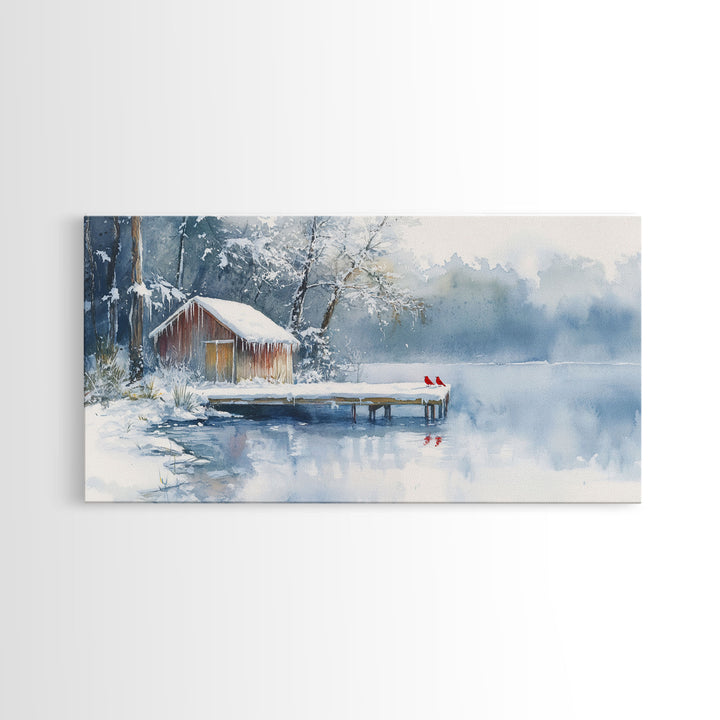 Winter Solitude - winter wall art, winter wonderland, watercolor Christmas, farmhouse Christmas decor, Christmas prints