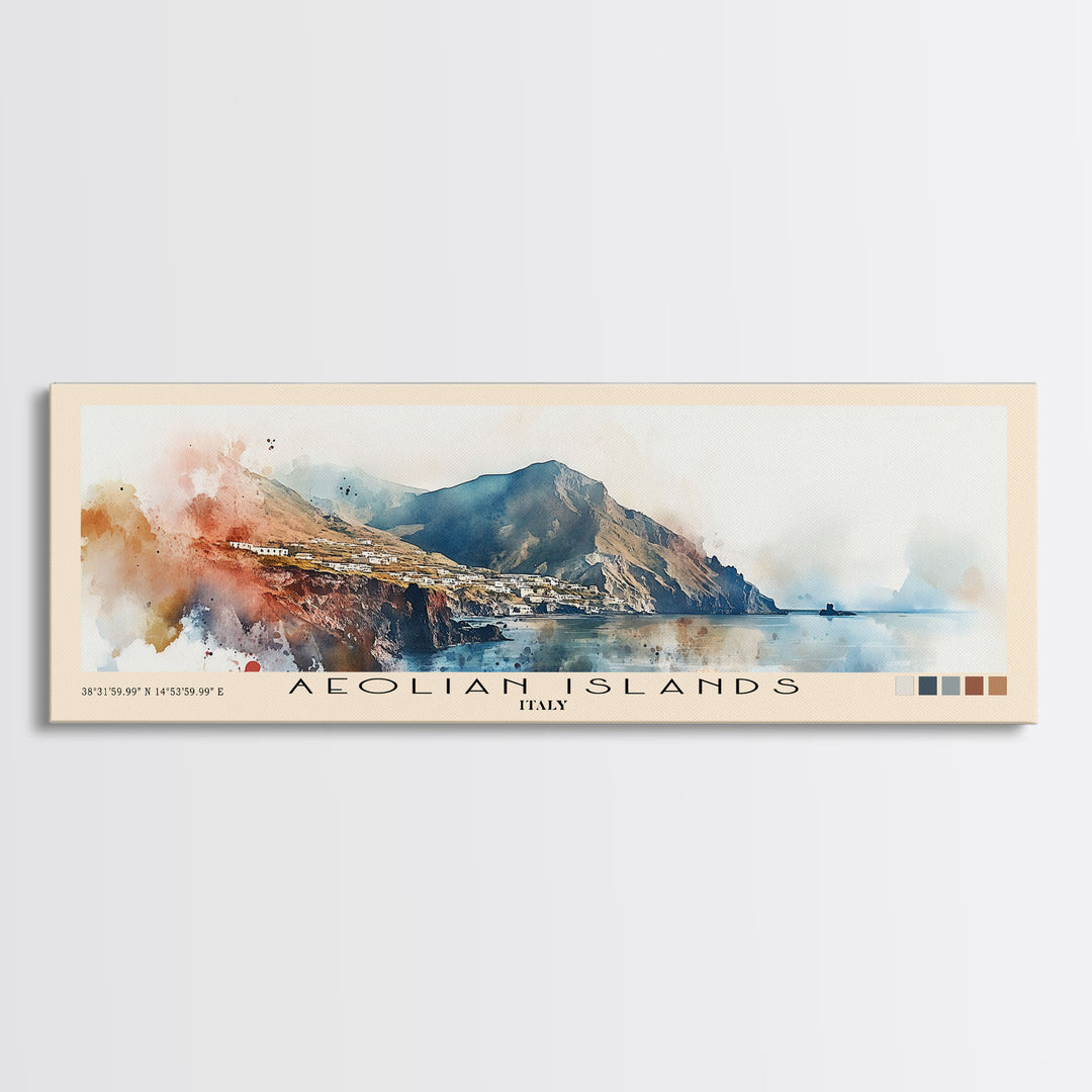 Aeolian Islands, Italy Watercolor Print, Vacation Gift, Italy Wall Art, Vacation Wall Art, Vacatation Memories, Beach Decor, Beach Or Lakehouse Art