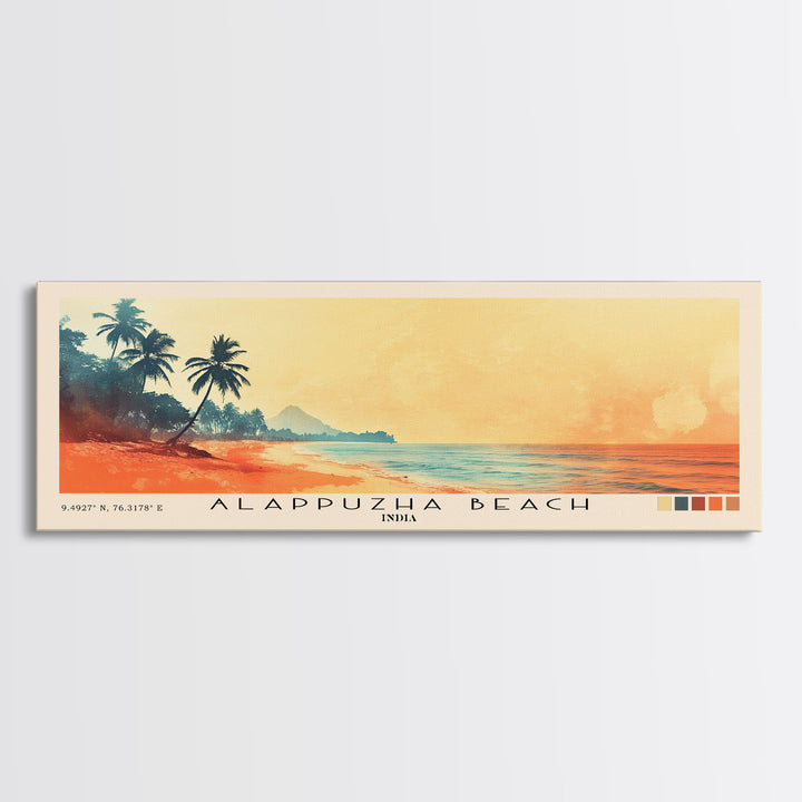 Alappuzha Beach, India Watercolor Print, Vacation Gift, India Wall Art, Beach Painting, Beach Decor, Large Wall Art, Wood Frame Art