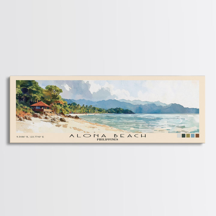 Alona Beach, Philippines Watercolor Print, Vacation Gift, Philippines Wall Art, Vacation Wall Art, Vacatation Memories, Beach Decor, Beach Or Lakehouse Art