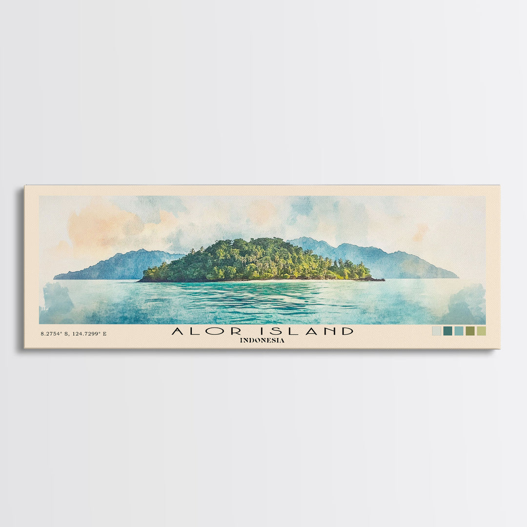 Alor Island, Indonesia Watercolor Print, Vacation Gift, Indonesia Wall Art, Beach Painting, Beach Decor, Beach Or Lakehouse Art