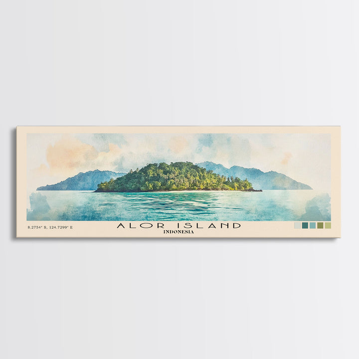 Alor Island, Indonesia Watercolor Print, Vacation Gift, Indonesia Wall Art, Beach Painting, Beach Decor, Beach Or Lakehouse Art