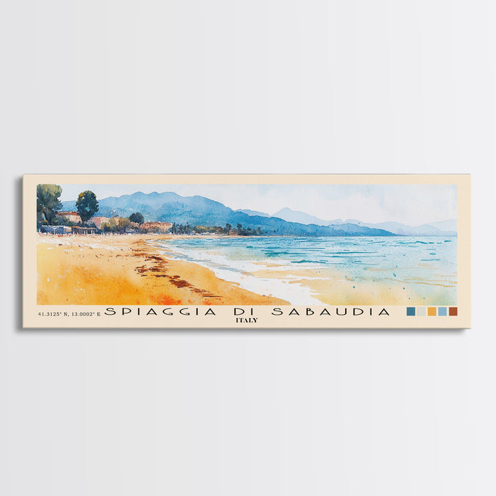 Spiaggia di Sabaudia, Italy Watercolor Beach Print, Vacation Gift, Italy Wall Art, Beach Painting, Beach Decor, Beach Painting