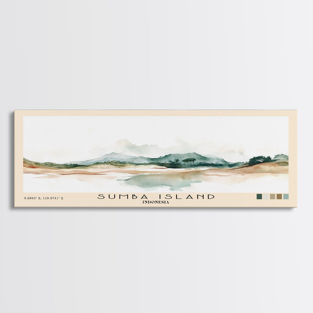 Sumba Island, Indonesia Watercolor Print, Vacation Gift, Indonesia Wall Art, Beach Painting, Beach Decor, Beach Or Lakehouse Art