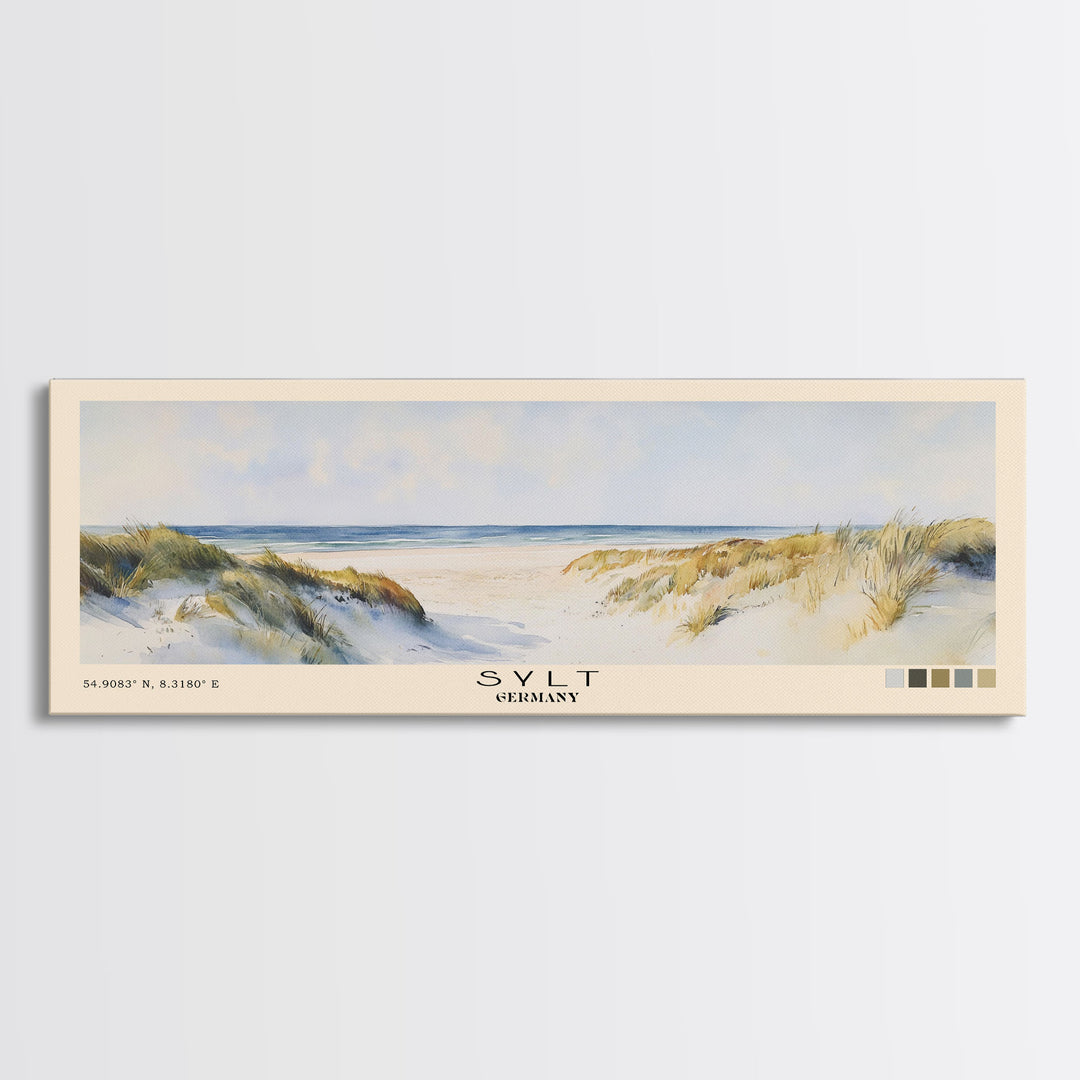 Sylt, Germany Watercolor Print, Vacation Gift, Germany Wall Art, Beach Painting, Beach Decor, Beach Or Lakehouse Art