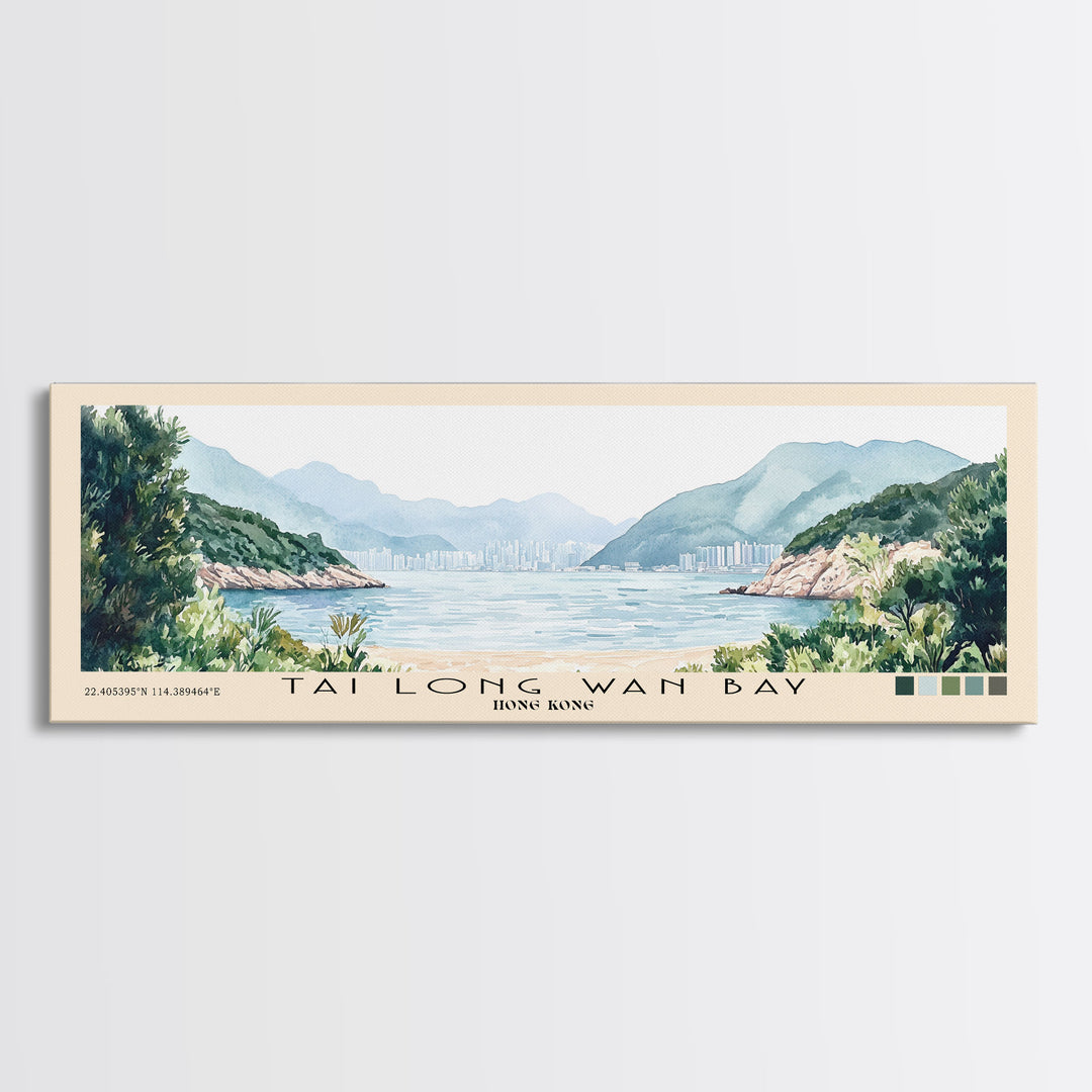 Tai Long Wan Bay, Hong Kong Watercolor Print, Vacation Gift, Hong Kong Wall Art, Beach Painting, Beach Decor, Beach Or Lakehouse Art