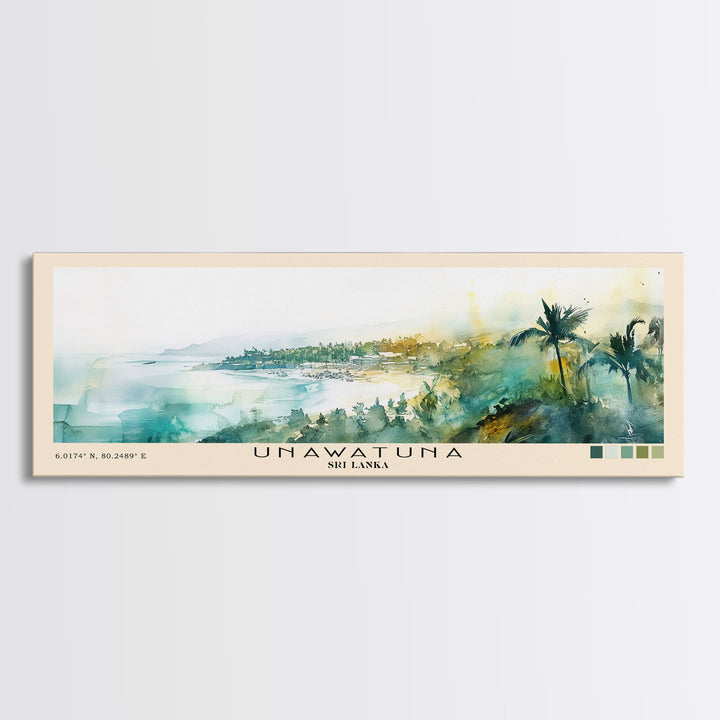 Unawatuna, Sri Lanka Watercolor Print, Vacation Gift, Sri Lanka Wall Art, Beach Painting, Beach Decor, Beach Or Lakehouse Art