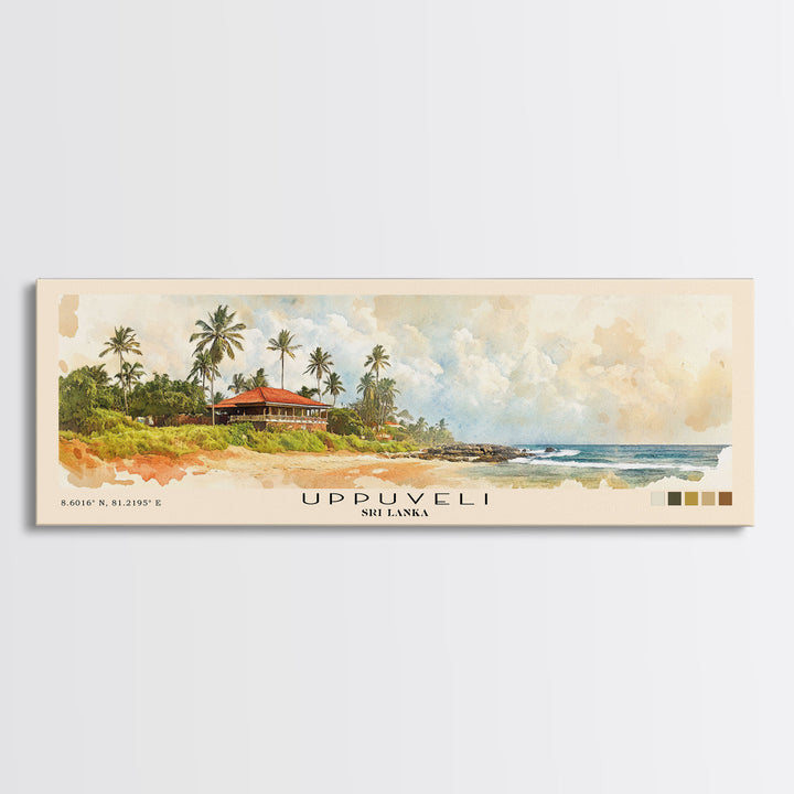 Uppuveli, Sri Lanka Watercolor Beach Print, Vacation Gift, Sri Lanka Wall Art, Beach Painting, Beach Decor, Beach Painting