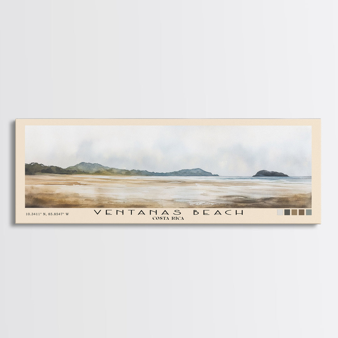 Ventanas Beach, Costa Rica Watercolor Print, Vacation Gift, Costa Rica Wall Art, Beach Painting, Beach Decor, Beach Or Lakehouse Art