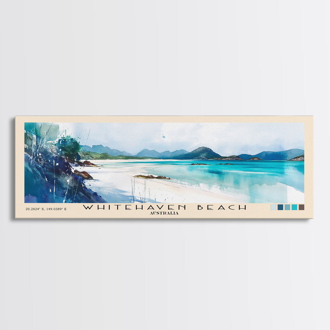 Whitehaven Beach, Australia Watercolor Print, Vacation Gift, Australia Wall Art, Beach Painting, Beach Decor, Beach Or Lakehouse Art