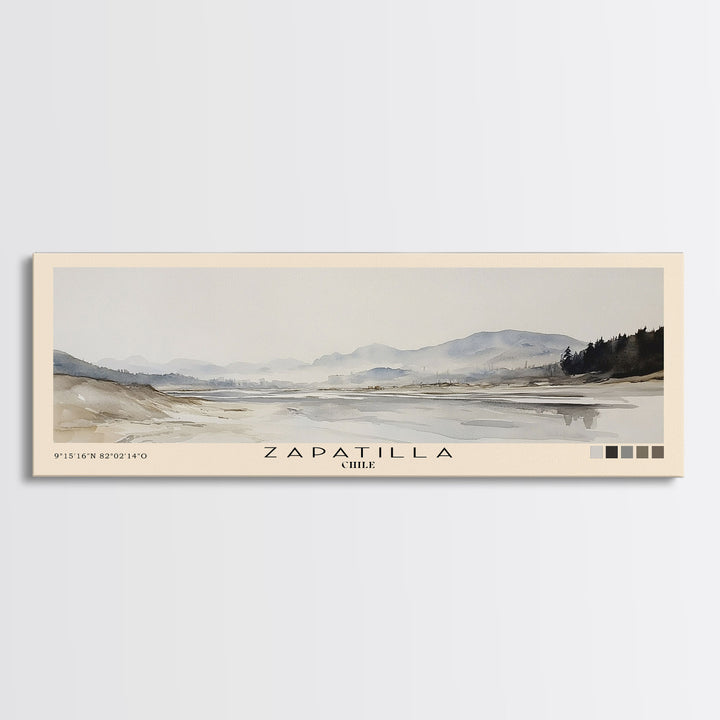 Zapatilla, Chile Watercolor Print, Vacation Gift, Chile Wall Art, Beach Painting, Beach Decor, Beach Or Lakehouse Art