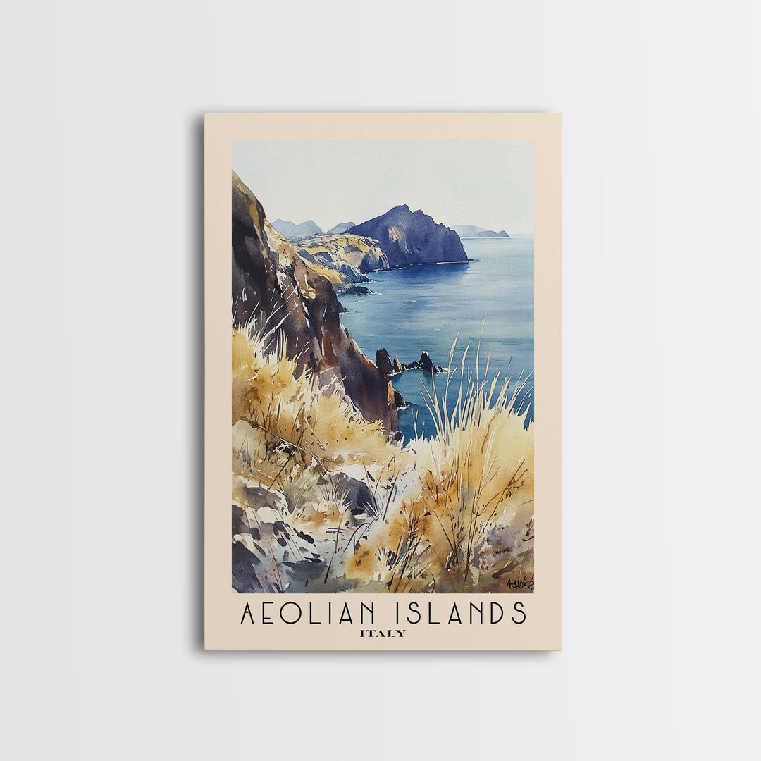 Aeolian Islands, Italy Watercolor Print, Vacation Gift, Italy Wall Art, Vacation Wall Art, Vacatation Memories, Beach Decor, Beach Or Lakehouse Art