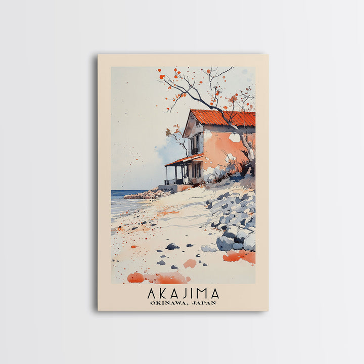 Akajima, Okinawa, Japan Watercolor Print, Vacation Gift, Okinawa, Japan Wall Art, Vacation Wall Art, Vacatation Memories, Beach Decor, Beach Or Lakehouse Art