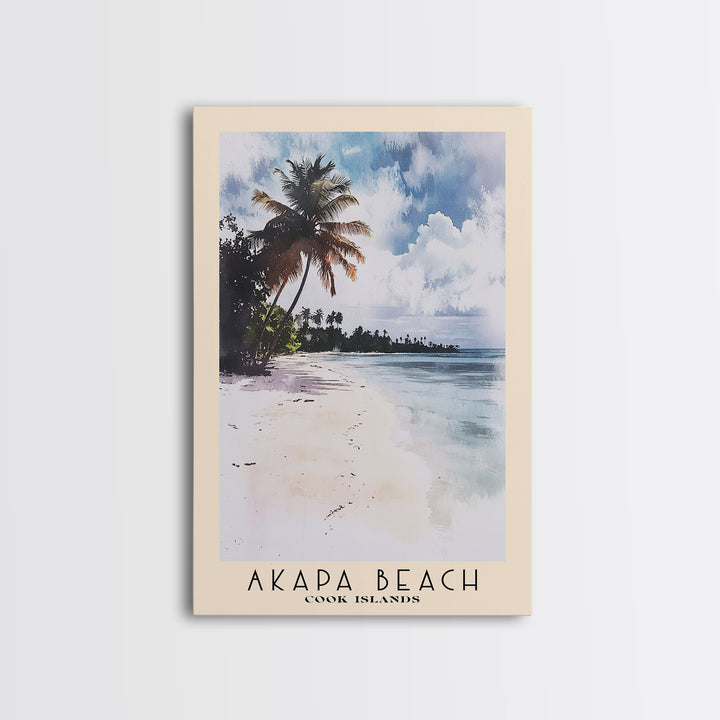 Akapa Beach, Cook Islands Watercolor Print, Vacation Gift, Cook Islands Wall Art, Beach Painting, Beach Decor, Beach Or Lakehouse Art