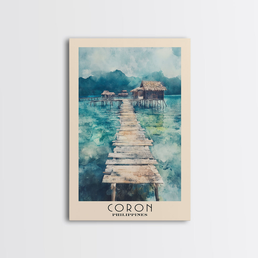 Coron, Philippines Watercolor Print, Vacation Gift, Philippines Wall Art, Vacation Wall Art, Vacatation Memories, Beach Decor, Beach Or Lakehouse Art