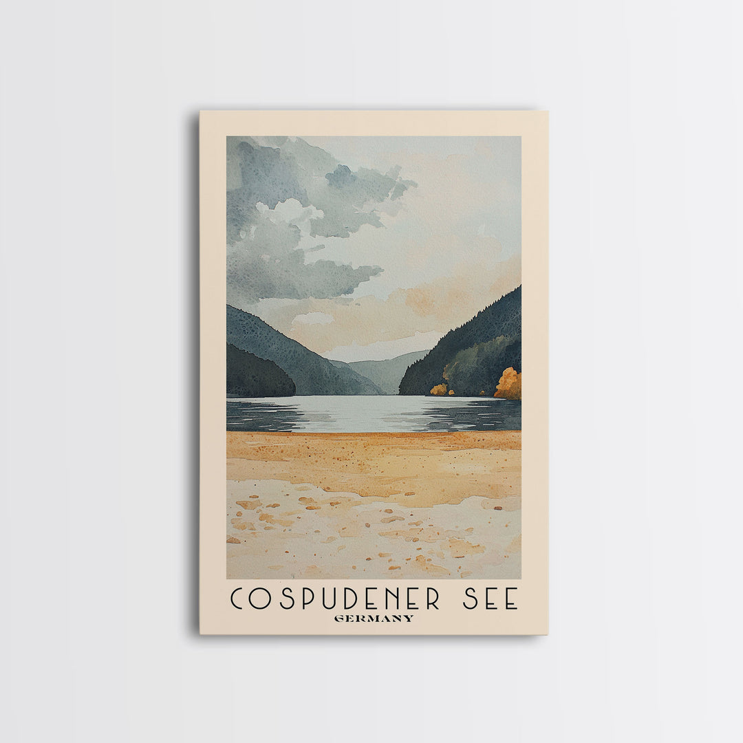 Cospudener See, Germany Watercolor Print, Vacation Gift, Germany Wall Art, Vacation Wall Art, Vacatation Memories, Beach Decor, Beach Or Lakehouse Art