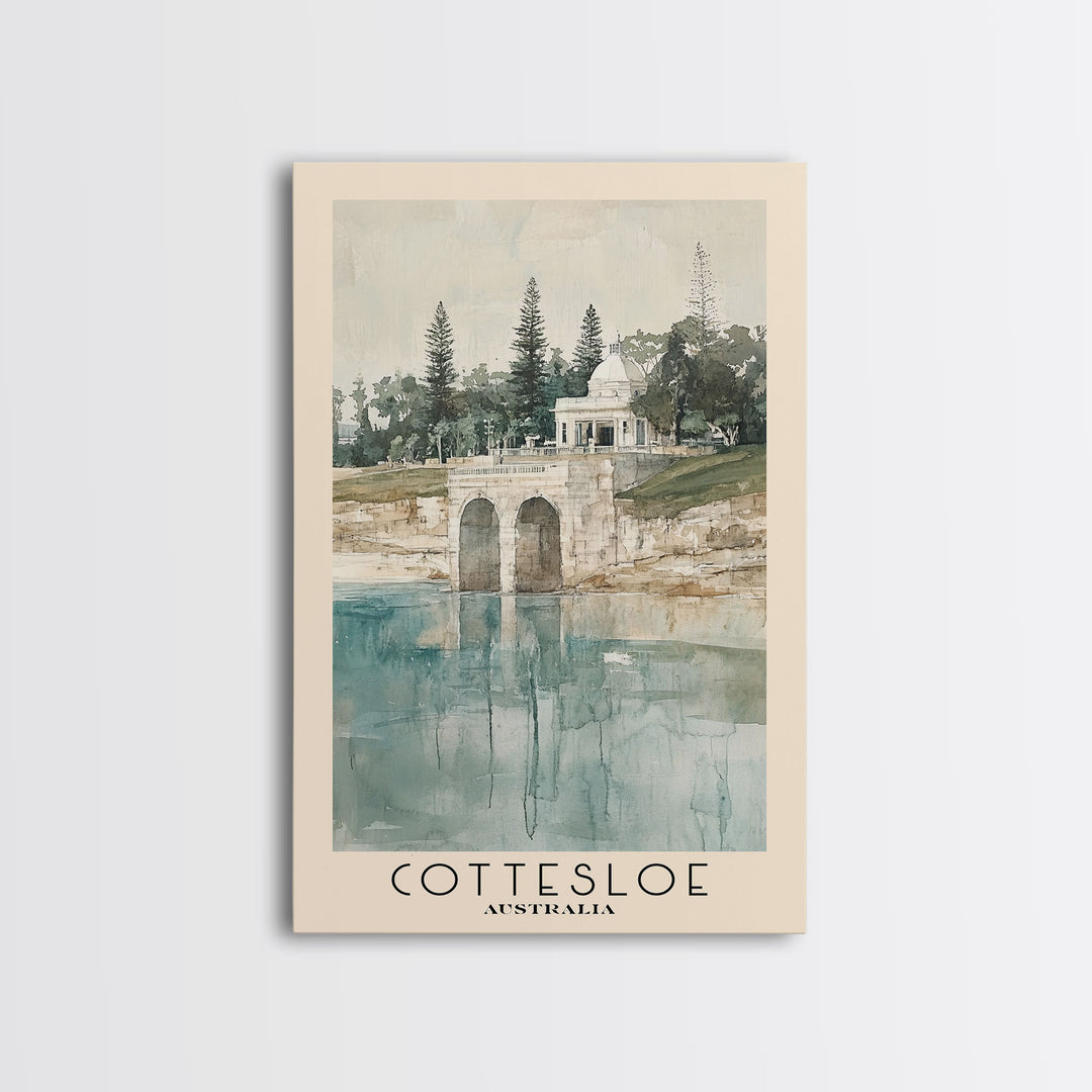 Cottesloe, Australia Watercolor Print, Vacation Gift, Australia Wall Art, Vacation Wall Art, Vacatation Memories, Beach Decor, Beach Or Lakehouse Art