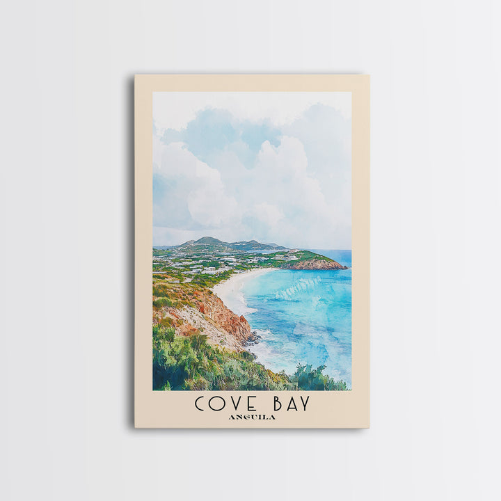 Cove Bay, Anguila Watercolor Print, Vacation Gift, Anguila Wall Art, Beach Painting, Beach Decor, Beach Or Lakehouse Art