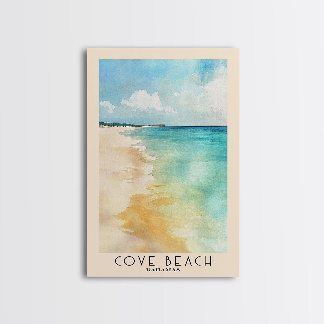 Cove Beach, Bahamas Watercolor Beach Print, Vacation Gift, Bahamas Wall Art, Beach Painting, Beach Decor, Beach Painting