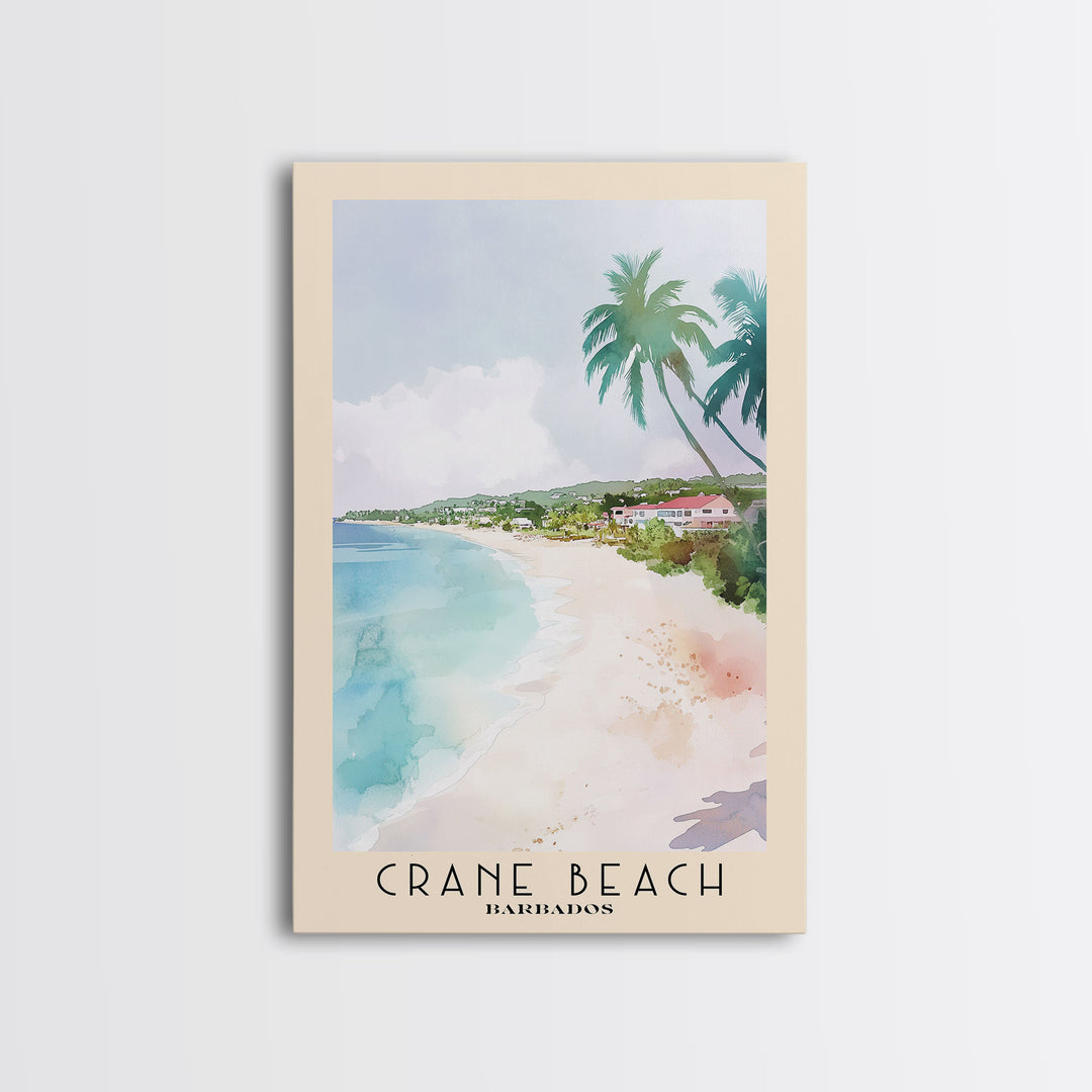 Crane Beach, Barbados Watercolor Print, Vacation Gift, Barbados Wall Art, Vacation Wall Art, Vacatation Memories, Beach Decor, Beach Or Lakehouse Art