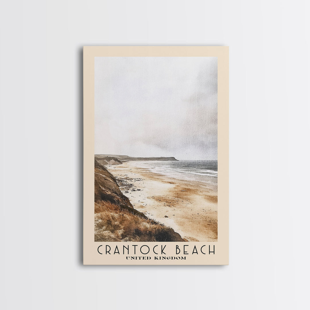 Crantock Beach, United Kingdom Watercolor Print, Vacation Gift, United Kingdom Wall Art, Beach Painting, Beach Decor, Beach Or Lakehouse Art