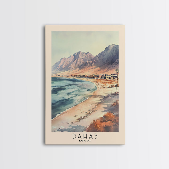 Dahab, Egypt Watercolor Print, Vacation Gift, Egypt Wall Art, Beach Painting, Beach Decor, Beach Or Lakehouse Art