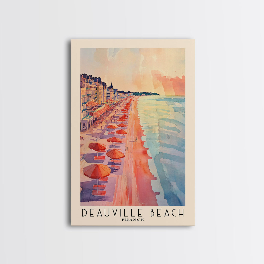 Deauville Beach, France Watercolor Print, Vacation Gift, France Wall Art, Beach Painting, Beach Decor, Beach Or Lakehouse Art