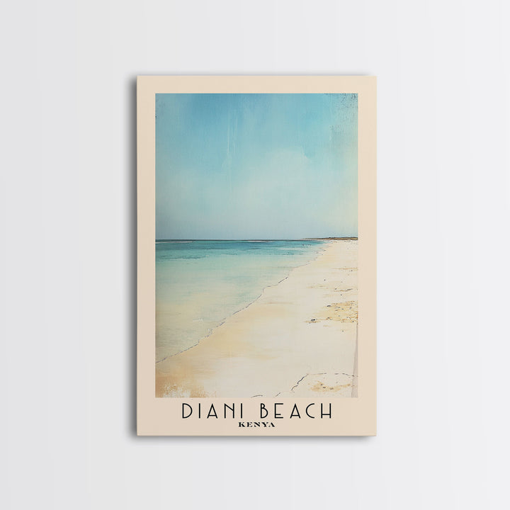 Diani Beach, Kenya Watercolor Beach Print, Vacation Gift, Kenya Wall Art, Framed Canvas Print, Framed Beach Painting