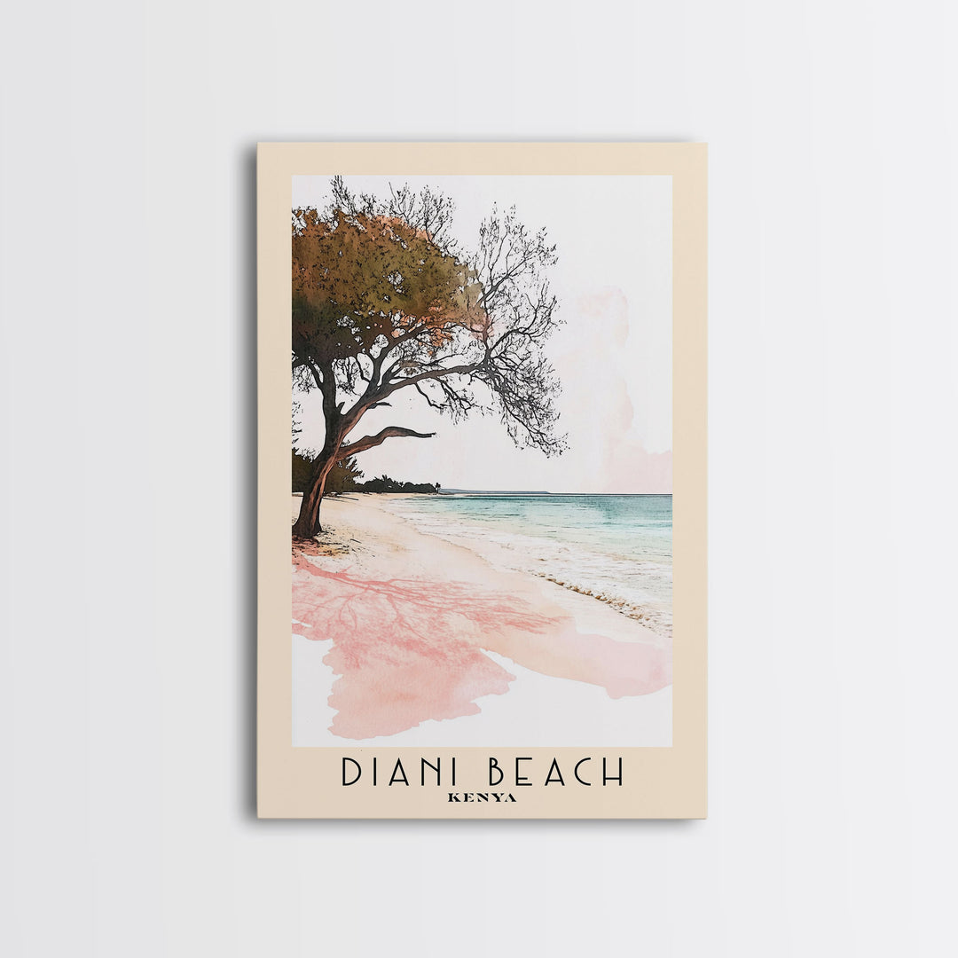 Diani Beach, Kenya Watercolor Print, Vacation Gift, Kenya Wall Art, Vacation Wall Art, Vacatation Memories, Beach Decor, Beach Or Lakehouse Art