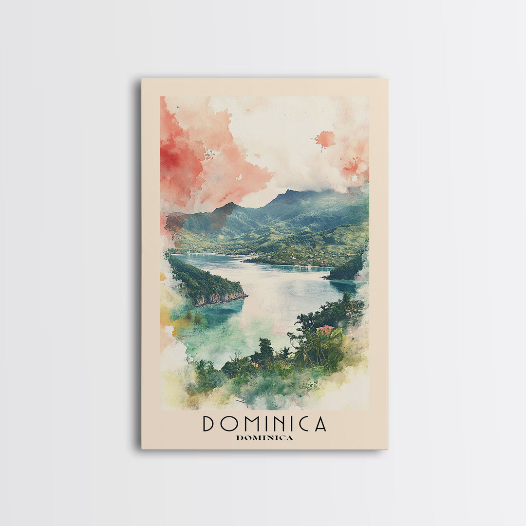 Dominica, Dominica Watercolor Print, Vacation Gift, Dominica Wall Art, Vacation Wall Art, Vacatation Memories, Beach Decor, Beach Or Lakehouse Art