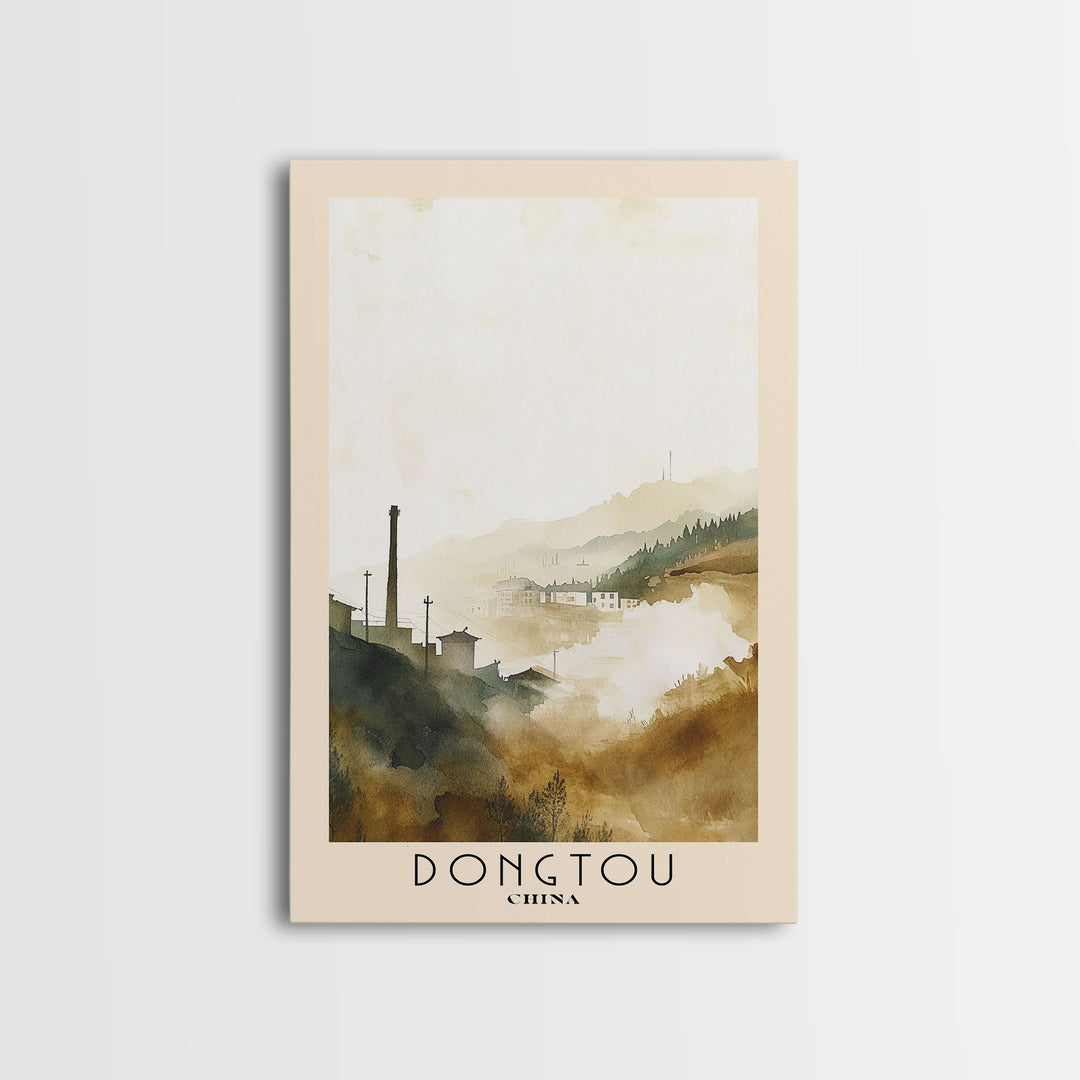 Dongtou, China Watercolor Print, Vacation Gift, China Wall Art, Beach Painting, Beach Decor, Large Wall Art, Wood Frame Art