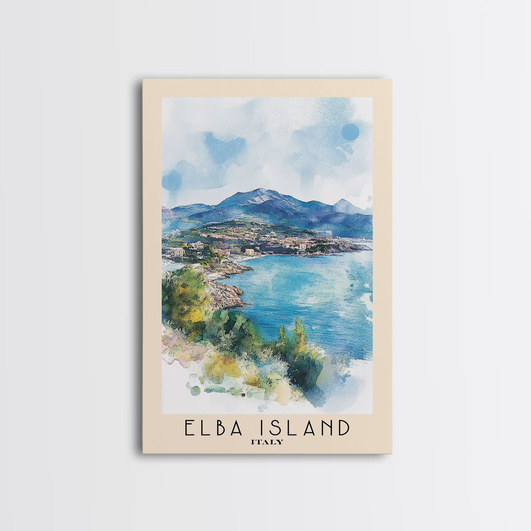 Elba Island, Italy Watercolor Print, Vacation Gift, Italy Wall Art, Beach Painting, Beach Decor, Beach Or Lakehouse Art