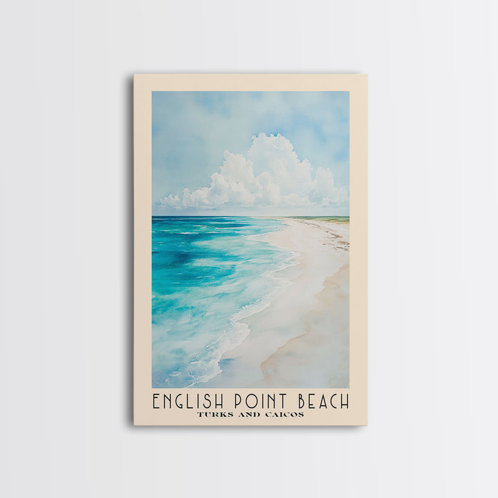 English Point Beach, Turks and Caicos Watercolor Print, Vacation Gift, Turks and Caicos Wall Art, Vacation Wall Art, Vacatation Memories, Beach Decor, Beach Or Lakehouse Art