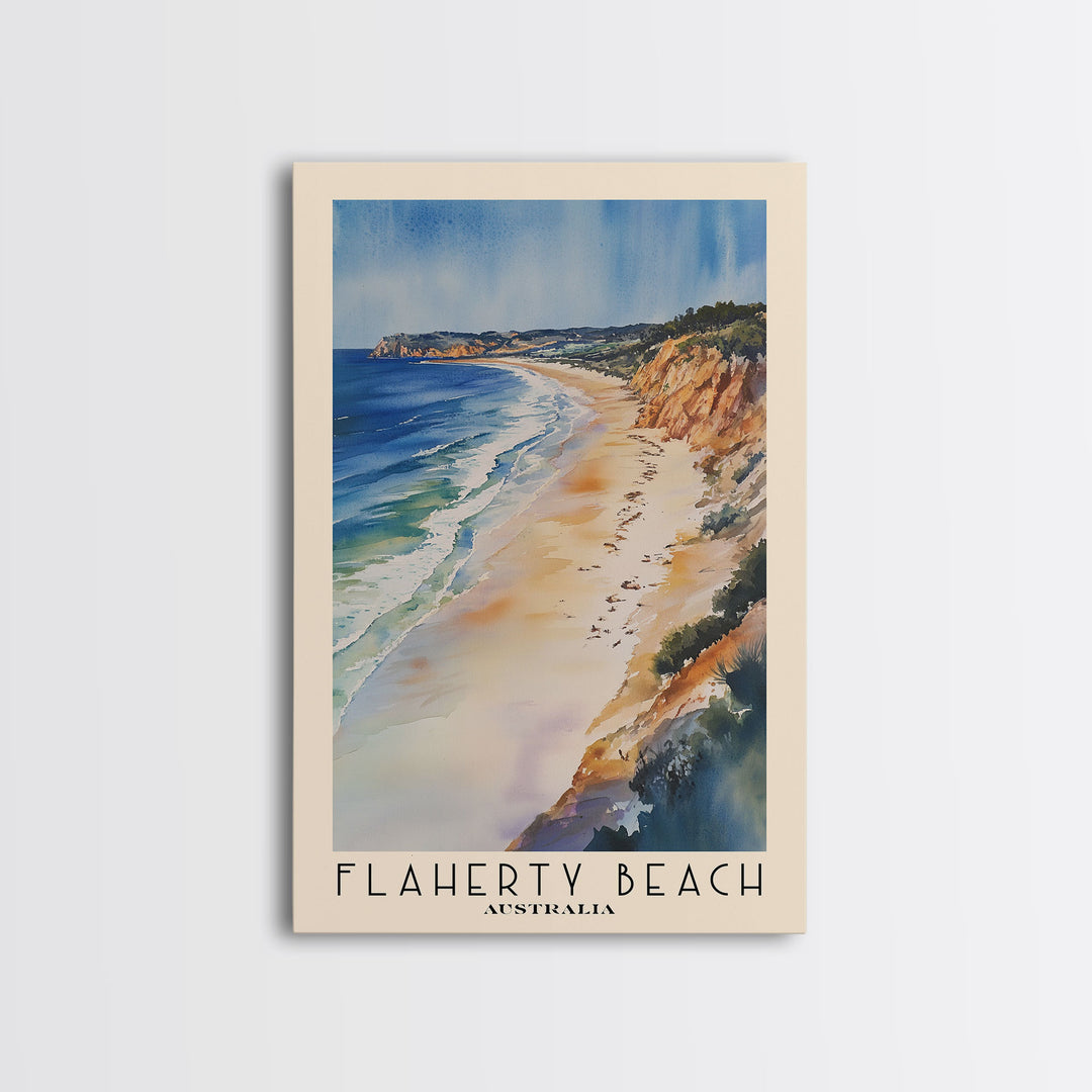 Flaherty Beach, Australia Watercolor Print, Vacation Gift, Australia Wall Art, Beach Painting, Beach Decor, Large Wall Art, Wood Frame Art