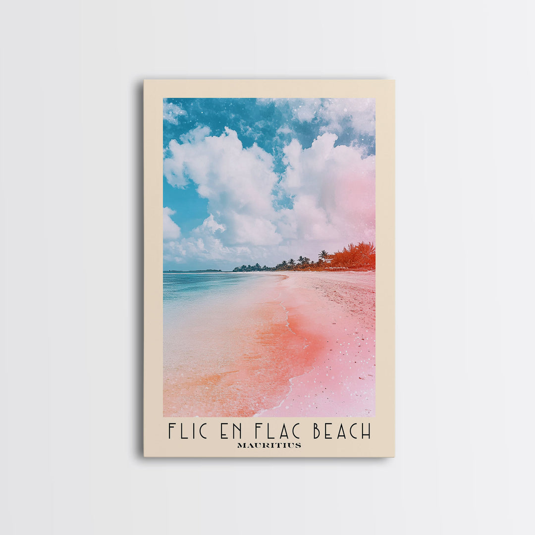 Flic en Flac Beach, Mauritius Watercolor Beach Print, Vacation Gift, Mauritius Wall Art, Beach Painting, Beach Decor, Beach Painting