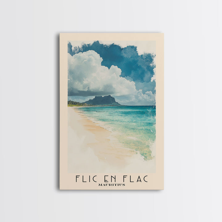 Flic en Flac, Mauritius Watercolor Print, Vacation Gift, Mauritius Wall Art, Beach Painting, Beach Decor, Beach Or Lakehouse Art